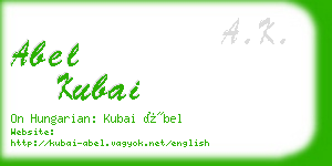 abel kubai business card